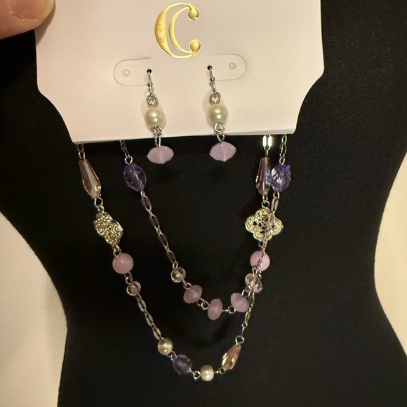 Jewelry - Charming Charlie Double Strand Necklace & Earrings Set New